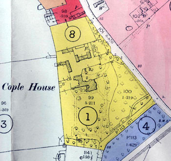 Cople House in yellow on 1947 sale plan